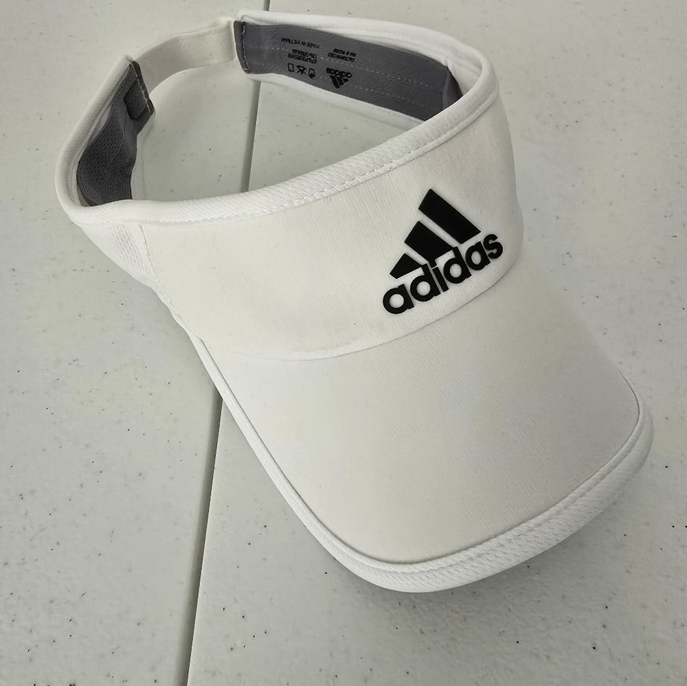 Adidas White Visor Hat